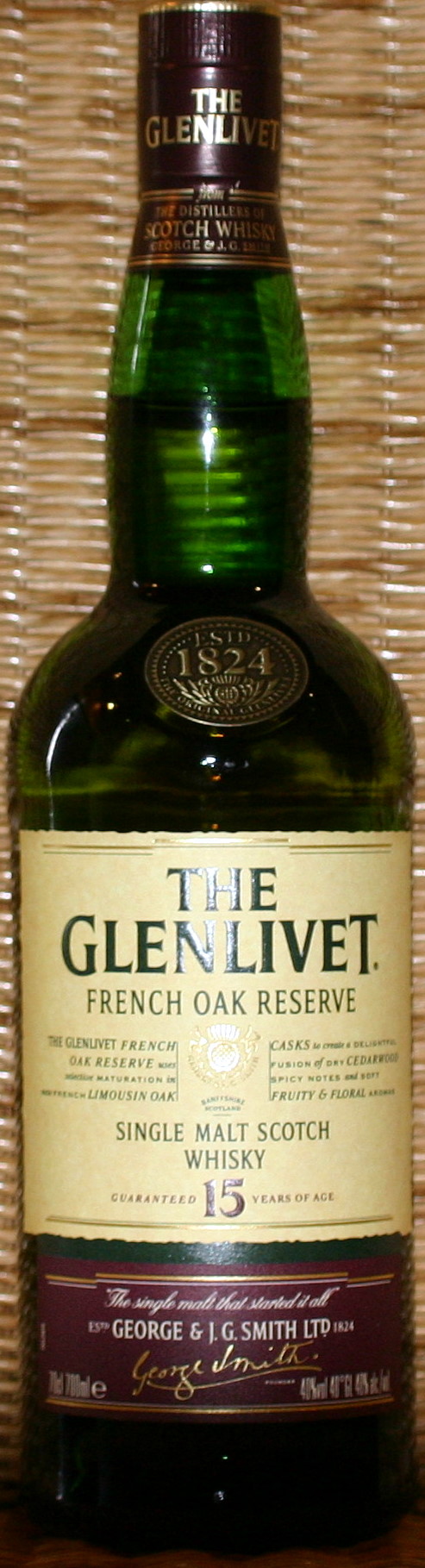 グレンリベット15年 フレンチオーク ボトル